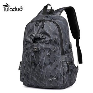 Men Backpack Casual Student College School Bags Oxford Rucksack For Laptop Large