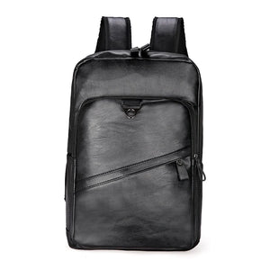 Men Leather Laptop Backpack Casual Schoolbag Teenagers Boys Bagpack