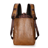 Men Leather Laptop Backpack Casual Schoolbag Teenagers Boys Bagpack