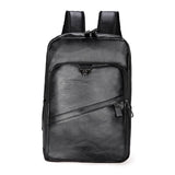 Men Leather Laptop Backpack Casual Schoolbag Teenagers Boys Bagpack