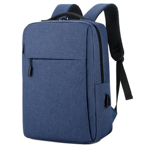 Men Backpack Teen Boys High School Bag Oxford Gray USB Char