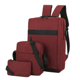 Men Backpack Three Piece Solid Outdoor Bag Computer Business Bag