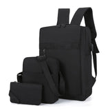 Men Backpack Three Piece Solid Outdoor Bag Computer Business Bag