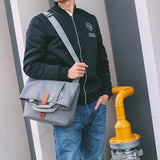 Men Bag Casual Grey Lightweight Oxford 13.1 Laptop 9.7 iPad Tablet