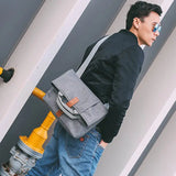 Men Bag Casual Grey Lightweight Oxford 13.1 Laptop 9.7 iPad Tablet