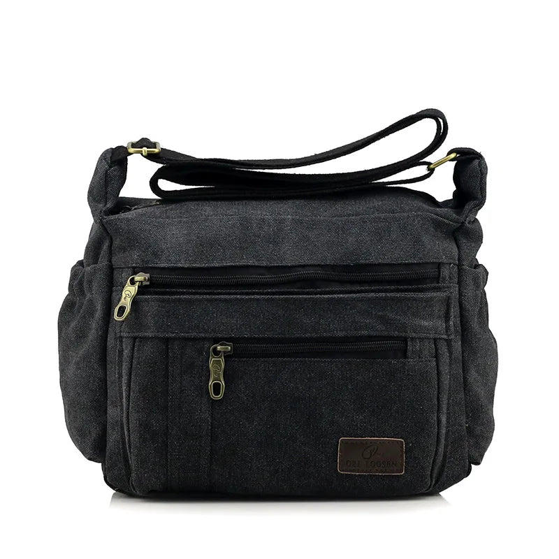 Canvas Shoulder Handbag for Men and Women, Large Single Compartment