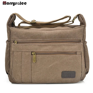 Canvas Shoulder Handbag for Men and Women, Large Single Compartment