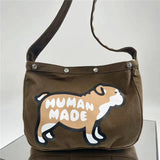 Human Puppy Print Canvas Messenger Bag