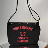 Human Puppy Print Canvas Messenger Bag