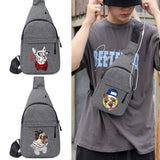 Canvas Sling Backpack Dog Print Hand Bags for Women