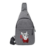 Canvas Sling Backpack Dog Print Hand Bags for Women