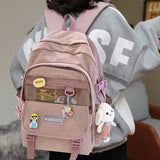 Unisex School Bag Student Mochila Female Bookbag Cotton Women Backpack for Teens