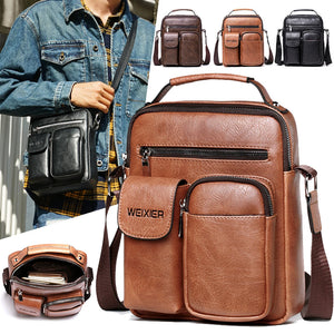 Men Briefcase Bag High Business Leather Shoulder Messenger Office Handbag