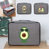 Avocado Print Travel Organizer Bag Briefcase Handbag with File Lockbox