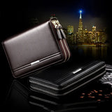 Men Business Waterproof Long Double Zipper Wallet Bag