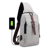 Men Travel Chest Bag USB Charging Casual Shoulder Handbag A10262