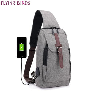 Men Travel Chest Bag USB Charging Casual Shoulder Handbag A10262