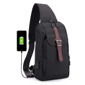 Men Travel Chest Bag USB Charging Casual Shoulder Handbag A10262
