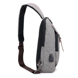 Men Travel Chest Bag USB Charging Casual Shoulder Handbag A10262