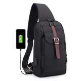 Men Travel Chest Bag USB Charging Casual Shoulder Handbag A10262
