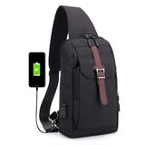 Men Travel Chest Bag USB Charging Casual Shoulder Handbag A10262