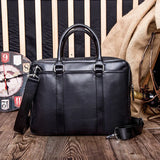 Men Business Office Briefcase Leather Handbag Laptop Tote Large Shoulder Bag