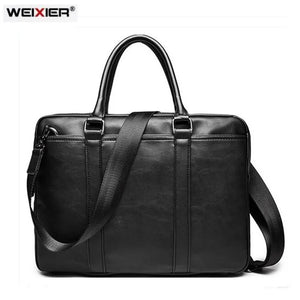 Men Business Office Briefcase Leather Handbag Laptop Tote Large Shoulder Bag
