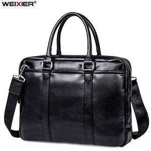 Men Business Office Briefcase Leather Handbag Laptop Tote Large Shoulder Bag