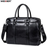 Men Business Office Briefcase Leather Handbag Laptop Tote Large Shoulder Bag