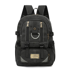 Men Canvas Backpack Anti Theft Laptop Bags Large Capacity School Bag Boys