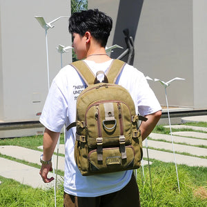 Men Canvas Backpack Anti Theft Laptop Bags Large Capacity School Bag Boys