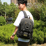 Men Canvas Backpack Anti Theft Laptop Bags Large Capacity School Bag Boys