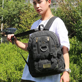 Men Canvas Backpack Anti Theft Laptop Bags Large Capacity School Bag Boys