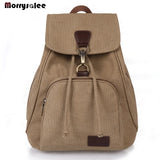 Men Canvas Backpack School Travel Solid Bag Soft Handle Unisex Air Cushion