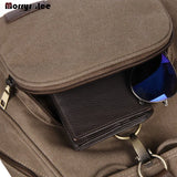 Men Canvas Backpack School Travel Solid Bag Soft Handle Unisex Air Cushion