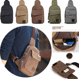 Men Canvas Bag Pack Travel Hiking Cross Body Messenger Shoulder Sling Chest Bags