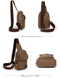 Men Canvas Bag Pack Travel Hiking Cross Body Messenger Shoulder Sling Chest Bags