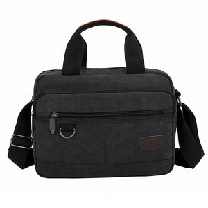 Men Canvas Briefcases Retro Business Office Shoulder Bags Work Crossbody Bag