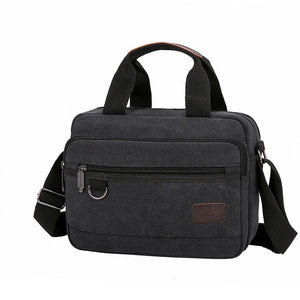 Men Canvas Briefcases Retro Business Office Shoulder Bags Work Crossbody Bag