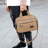 Men Canvas Briefcases Retro Business Office Shoulder Bags Work Crossbody Bag