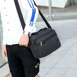 Men Canvas Briefcases Retro Business Office Shoulder Bags Work Crossbody Bag