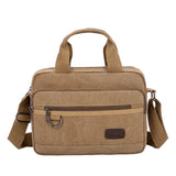 Men Canvas Briefcases Retro Business Office Shoulder Bags Work Crossbody Bag