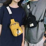 Canvas Chest Bag Crossbody Streetwear Fanny Pack Mini Waist Bag