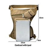 Men Canvas Drop Leg Bag Waist Pack Hip Bum Military