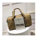 Canvas Travel Luggage Handbags Solid Durable Duffel Shoulder Bags