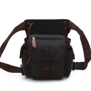 Men Canvas Waist Pack Man Belt Fanny Pack Ride Leg Bag Drop Fanny Waist Belt
