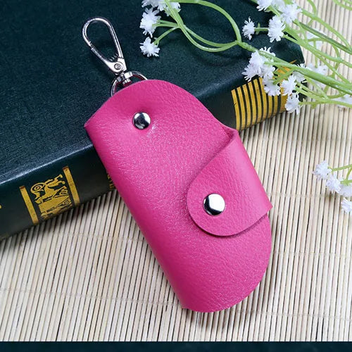Car Key Case Holder PU Leather Keys Chain Wallet Organizer Bag