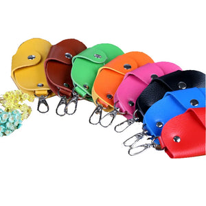 Car Key Case Holder PU Leather Keys Chain Wallet Organizer Bag