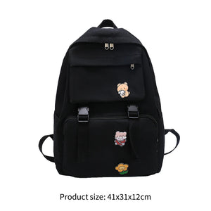 Men Casual Canvas Backpack Large Capacity Travel College Teenager