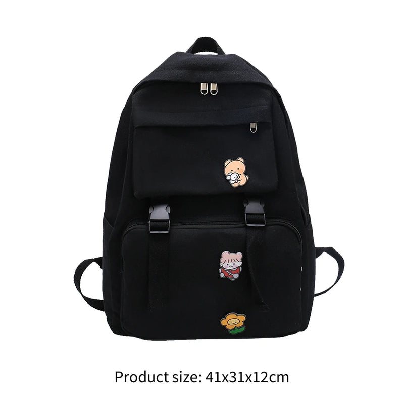 Casual Canvas Backpack Large Capacity Travel College Teenager